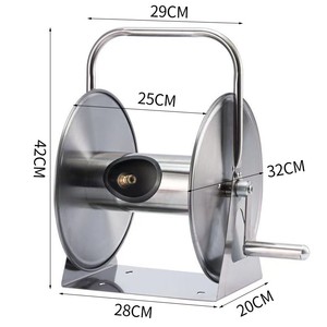 Soporte de Pared Portátil para Carrete de Acero Inoxidable con Acabado Pulido, Asa de Transporte y Conector de Latón con Marco Metálico - Product Image 2