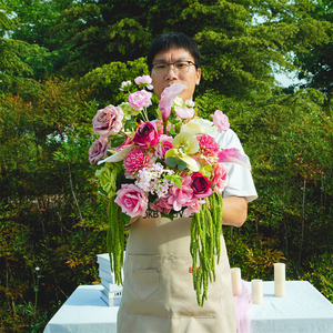 Popular Design pink <b>Silk</b> <b>Flower</b> ball table Centerpieces for Wedding Decoration Event Decor - Product Image 1