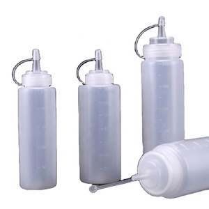Empty 8oz 12oz 16oz 20oz Plastic Ldpe Food Grade <b>Squeeze</b> <b>Bottle</b> for Salad Sauce Jam <b>Bottle</b> With Long Thin Tip - Product Image 2