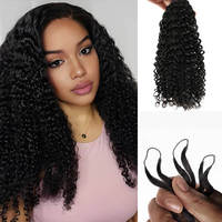 Extensions de cheveux en micro boucles afro noires 100% naturelles, ligne de plumes, extensions de cheveux humains invisibles au crochet