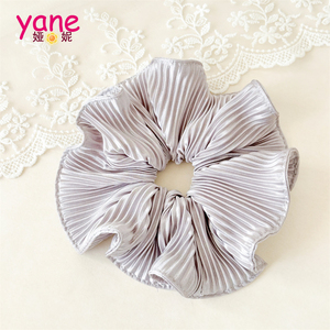 Scrunchie Rambut Satin Lipit Manis Gaya Korea, Ikat Rambut Besar untuk Anak Perempuan, Aksesoris Rambut 2026 - Product Image 5