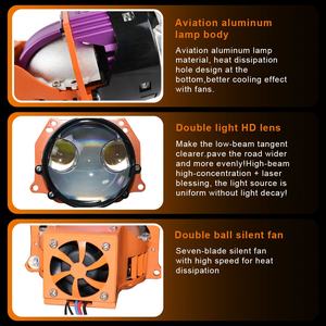 Faro Delantero LED de 120W y 3 Pulgadas con Lente Bi-Proyector HD, Doble Luz, IP68 Impermeable, Luces Antiniebla para Automóvil Universal - Product Image 4