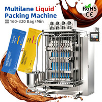 Machine d'emballage automatique multi-voies pour liquides (thé, café infusé à froid) en sachets stick VFFS 8 voies