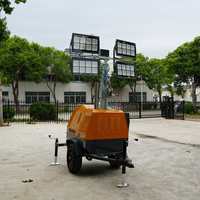 Tour d’Éclairage Mobile de 7 à 9 m pour Chantier avec Générateur Silencieux Diesel ou Essence et Lampes Antidéflagrantes