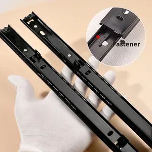Two-section Track Ears 12inch 14inch Guide Rail Computer <b>Desk</b> Accessories Keyboard Tray Sliding Rail Ears Bottom Guide Model C02 - Product Image 2