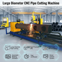 Cortadora de Tubos de Gran Diámetro CNC para Fabricación de Acero Estructural con Software de Anidamiento Automático y Sistema de Control Inteligente