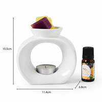Pembakar Lilin Keramik Putih Nordik, Pembakar Minyak Esensial, Diffuser Aroma Lilin Teh, Penghangat Aroma, Dekorasi Rumah, Hadiah OEM