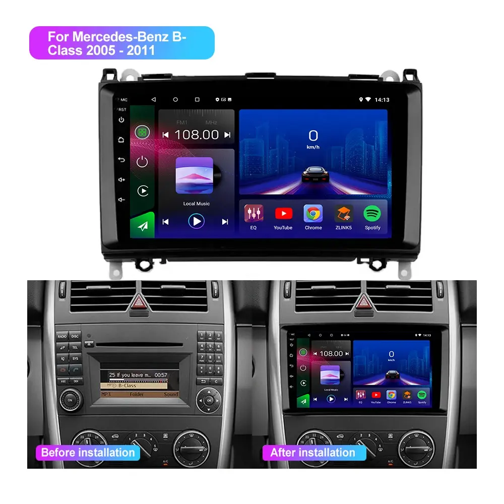 Jmance – écran de tableau de bord 9 "Carplay Android lecteur de voiture Auto multimédia 2 Din pour mercedes-benz classe B 2005 - 2011