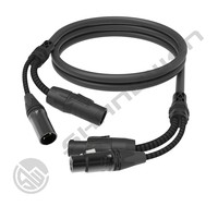 TRUE1 2-in-1 XLR kabel Hybrid Powercon wanita dan pria 5-Pin DMX Combi kabel XLR-5P hitam COMBI