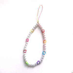 สายรุ้งลูกปัดโบฮีเมียนเครื่องปั้นดินเผา DIY สุภาพสตรีเชือกโทรศัพท์สายคล้องคอไข่มุกหลากสี - Product Image 3