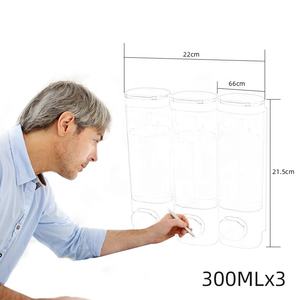 3-Kammer Wandmontage-Seifen- und Duschspender Handbrause Shampoo-Flüssigseifenspender mit drei Pumpen Badezimmer-Seifenspender - Product Image 5