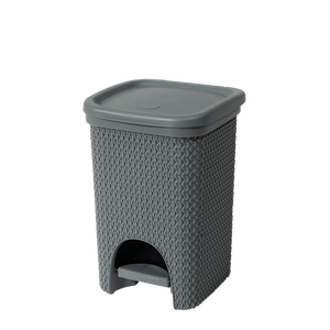 Intreccio Line Foot Pedal <b>Bin</b> 215x200x285mm PP Material Dark <b>Grey</b> Waste <b>Bin</b> with Design - Product Image 1