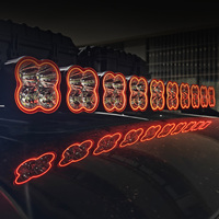Barre lumineuse LED à 4 yeux pour toit, étanche IP67, modulaire, pour barre de toit, lampe auxiliaire pour Wrangler Bronco Tank300 SUV tout-terrain
