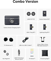 Hollyland LARK M2 Combo Version (USB-C RX + Lightning RX + Camera RX + Étui de charge) Audio haute fidélité 48kHz/24-bit