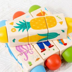 Montessori Inspired Wood <b>Puzzle</b> Toys for Baby Boys and Girls Rotating Spin Twist Blocks Stacking Pattern Matching <b>Puzzle</b> - Product Image 5