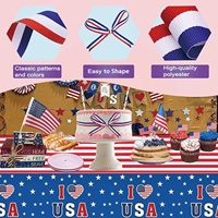 Ruban tissé double face OKAY en gros-grain, 1cm-3.8cm, rayures rouges, blanches et bleues, écologique, 100% polyester, pour badges, médailles, cadeaux patriotiques