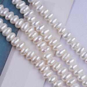 Perles d'eau douce naturelles de Zhuji, 5-6 mm, forme de perle, trou latéral, double rangée, perles en vrac, bijoux DIY, vente en gros - Product Image 5