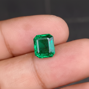 Piedra Esmeralda zambiana cultivada en laboratorio Premium, collar de corte cuadrado verde de alta calidad, piedras preciosas para la fabricación de joyas - Product Image 1