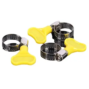 2024 PUX Non Perforated Worm Drive Easy Twist Turn Key Butterfly Handle Plastic Handle Thumb Screw Hose Clamp Hose Clip