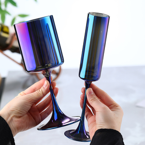 Verres à vin en verre borosilicate soufflé à la main, irisé, design européen, lavables au lave-vaisselle, ensemble <span class=keywords><strong>de</strong></span> flûtes colorées - Product Image 1