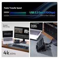 Clavier Macro Créatif OEM ODM avec 14 touches LCD et 3 Boutons Encodeurs, Hub 8-en-1 avec HDMI 4K, Lecteurs de Cartes Audio et USB 3.2