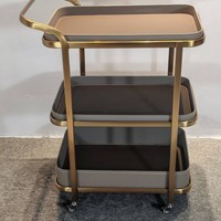 Table d'appoint mobile en cuir pleine fleur, style moderne et minimaliste, chariot de service compact pour salon, table d'angle domestique