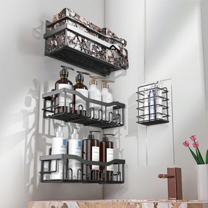 Estante de almacenamiento de hierro montado en la pared para baño familiar, carro de pie de Metal con estante para platos, jabonera para organización doméstica - Product Image 2