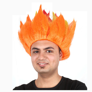 <span class=keywords><strong>Disfraz</strong></span> de halloween <span class=keywords><strong>para</strong></span> mujer, <span class=keywords><strong>pelucas</strong></span> de fuego de llama trol naranja y amarillo - Product Image 1