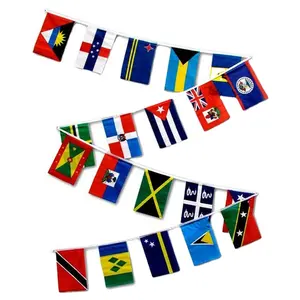 Multiwarna Segitiga Bentuk Tali Bendera Spanduk Menggantung Dekorasi Bendera Panji