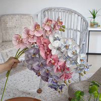 Fleur artificielle en soie Phalaenopsis de haute qualité à 9 têtes, faite à la main, pour la fête des mères et la rentrée scolaire