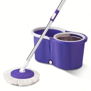 Mopa de Deshidratación Automática, Ligera, Redonda, para Uso en Seco y Húmedo, de Alta Calidad, con Manos Libres, Color Azul, con Logotipo Personalizado - Product Image 1