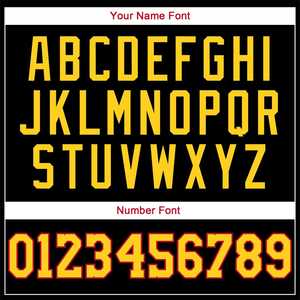 طقم كرة سلة كلاسيكي مخصص باللون الأسود والأحمر والأصفر - Product Image 4