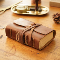 Cuaderno de Cuero Genuino Retro NAG31, Diario de Estilo Chino, Papel Kraft, Regalo Shuangluo, 18x12x4cm, Hecho a Mano