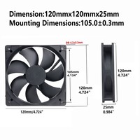Ventilateur axial de refroidissement pour boîtier d'ordinateur PC sans balais PWM RD FG à roulement à billes DC 5V 12V 24V, 120 mm, haut débit d'air, 5 pouces, GDSTIME GDA1225