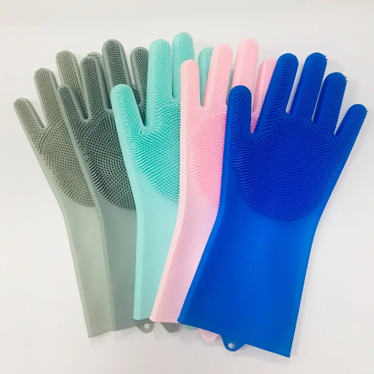 High Quality Kitchen Scrubber Household Cleaning Silicone Gloves For Dry Hands