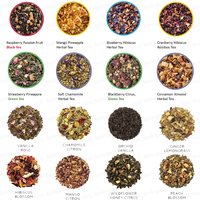 Mezcla de Té con Flores Secas y Frutas, Té Verde en Bolsa Piramidal de Fibra de Maíz, Té Negro Herbal Sin OMG
