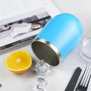 Custom <b>Powder</b> Coated Black 12oz <b>Egg</b> Shape Double Wall Thermal Stainless Steel Eco-Friendly Modern Unisex Lid Tumbler Parties - Product Image 1