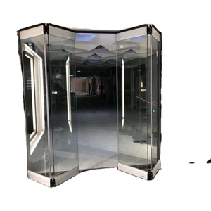 Puertas de ventana de pared de vidrio Ducha Balcón Sistema de acristalamiento Marco de panel Espejo Gabinete plegable Bi Fold Puerta sin marco - Product Image 3