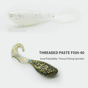 Señuelo de Pesca, Micro Cebo, Mini Señuelo Suave, Señuelo Gusano, Cola Rizada, Cabeza de Jig Negra, Cola en T Pequeña para Lubina de Boca Superior - Product Image 5