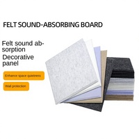 Panneaux acoustiques insonorisants en fibre de polyester, style carré solide, auto-adhésifs, pour l'exportation, lot de 12 pièces