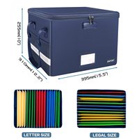 Caja de Archivos Plegable Ignífuga con Tira Reflectante Nocturna y Candado Organizador de Archivos Portátil