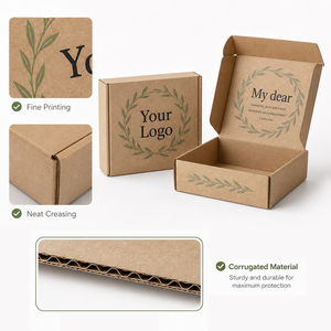 Caja de Cartón Kraft Premium para Envíos, Plegable, con Logotipo Personalizado, Ecológica, Reciclable, para Regalos, con Laminado Mate y Grabado - Product Image 2