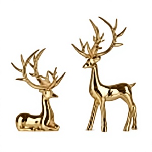 Statues de rennes dorés en résine – Figurines décoratives de luxe pour la décoration intérieure, centre de table de salon - Product Image 6