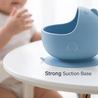 Ensemble d'alimentation pour bébé en silicone avec assiette à 3 compartiments, bol à ventouse, tasse à poignée, cuillère, fourchette, bavoir, kit repas pour tout-petit
