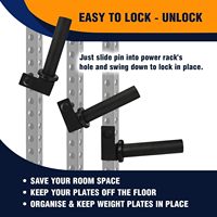 Paire de supports de plaques de poids - Convient aux racks de puissance de 2 x 2 po et 3 x 3 po, pour un rangement et une organisation sécurisés des plaques de poids