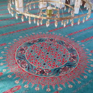 Muslim Prayer Mat/Carpet High Quality Cut Pile High Pile Polyester Tufted Home Use Wall to Wall Printed Mosque Carpet for Events - Product Image 2