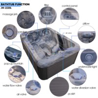 Spa de luxe moderne pour 3 personnes en acrylique Balboa avec massage par remous