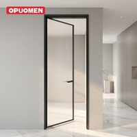 Pintu Kamar Mandi Kaca Aluminium Seni Modern Pesanan Khusus dengan Privasi Tahan Air dan Permukaan Finishing untuk UAE