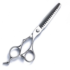 440C Thinning Shears For Men Slicked Back Hair Stainless Steel Blunt Tip Medium Handle Professional Hair Cutting Scissors - Product Image 4