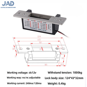 एल्यूमीनियम मिश्र धातु कीलेस लॉक सिलेंडर, मानक प्रतिवर्ती असफल-सुरक्षित असफल-सुरक्षित असफल-सुरक्षित लंबे प्रकार के भारी शुल्क इलेक्ट्रिक स्ट्राइक लॉक - Product Image 5